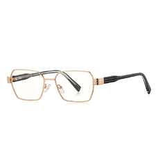 Nőknek Anti-Blue Light Szemüveg Techsuit - Reflex PC (3161) - Fém Keret, AC Lencse - Téglalap, Arany/Fekete