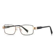 Anti-Blue Light Glasses (Kékfény szűrő szemüveg nőknek) Techsuit Reflex PC (3163) - Téglalap alakú, fémkeretes, AC lencsés - Fekete