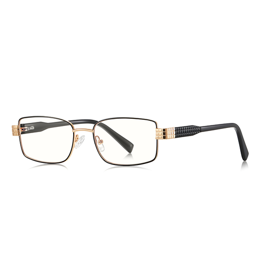 Anti-Blue Light Glasses (Kékfény szűrő szemüveg nőknek) Techsuit Reflex PC (3163) - Téglalap alakú, fémkeretes, AC lencsés - Fekete
