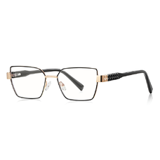 Női Techsuit anti-kékfény szemüveg, hexagonális, fémből készült keret, AC lencse - Fekete (3169)