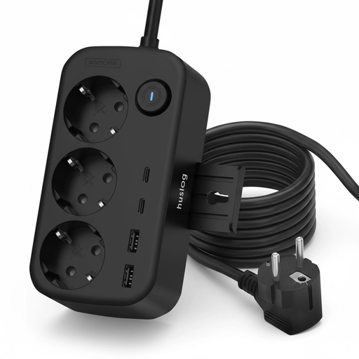 Huslog HUS1056 Hálózati elosztó telefontartóval USB-A, USB-C porttal