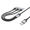 USB-A - Lightning / microUSB / USB-C Töltőkábel Hoco X102 3 az 1-ben, 18W, 2A, 1m, Fekete - 3. kép