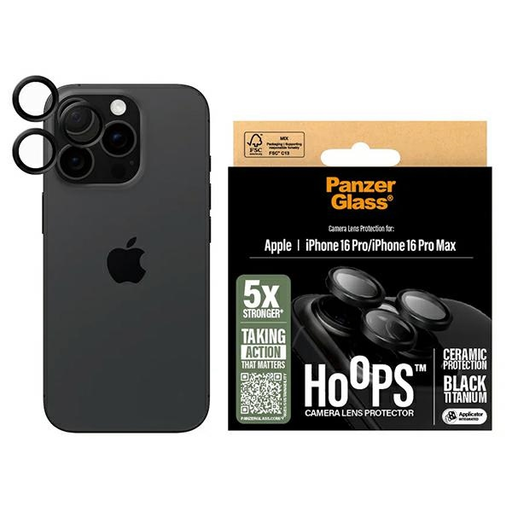 iPhone 16 Pro/16 Pro Max PanzerGlass Hoops Kerámia Lencsevédő üvegfólia