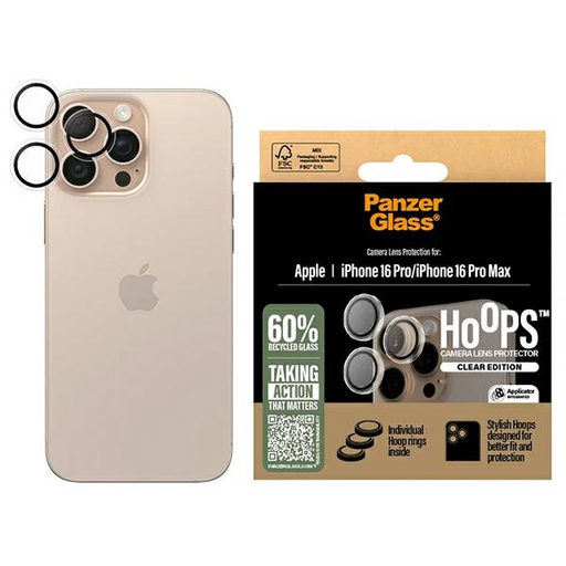 iPhone 16 Pro PanzerGlass Hoops Lencsevédő átlátszó üvegfólia