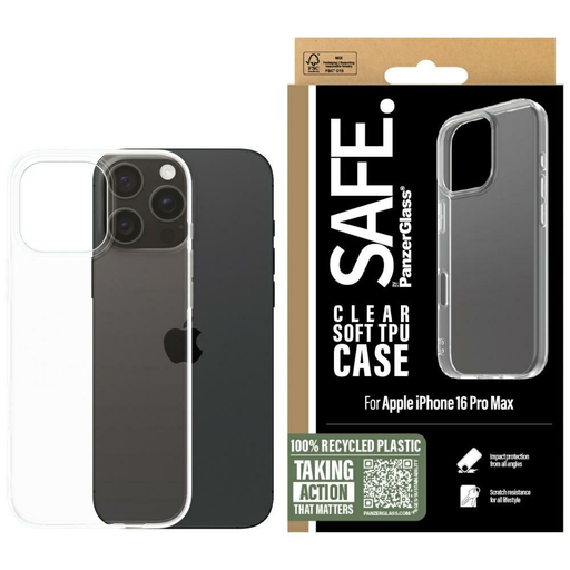 iPhone 16 Pro Max átlátszó tok SAFE by PanzerGlass TPU