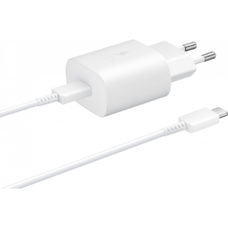 Fali töltő Samsung EP-TA800W + DA705BWE, 25W, 3A, 1 x USB-C, USB-C kábel, Fehér GP-PTU021SOAWQ