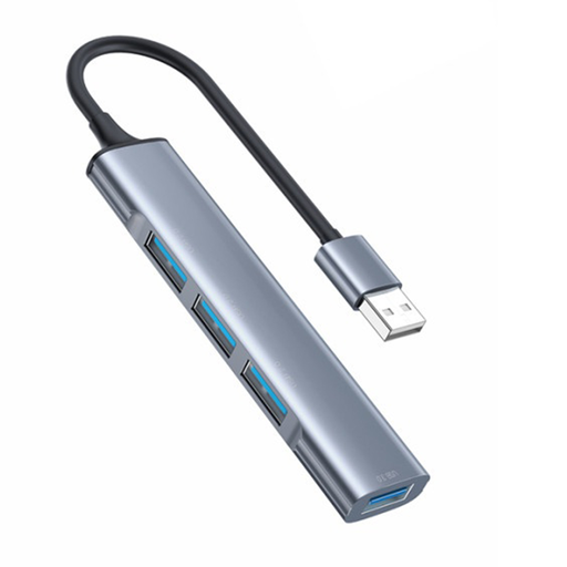 Yesido Dokkolóállomás 4 az 1-ben (HB18) - USB 1x USB3.0-ra, 3x USB2.0, Plug&Play, 5Gbps, Alumínium ötvözet - Szürke