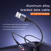 Data Cable Yesido - USB to Type-C, Gyors Töltés, 18W, 3A, 480Mbps, CarPlay Kompatibilis, Alumínium Ötvözet, 2m - Fekete - 0. kép