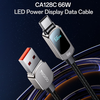 Yesido Data Cable (CA128C) LED teljesítmény kijelzővel, USB Type-C, Gyors töltés, 66W, 5A, 480Mbps, 1.2m - Fekete - 0. kép