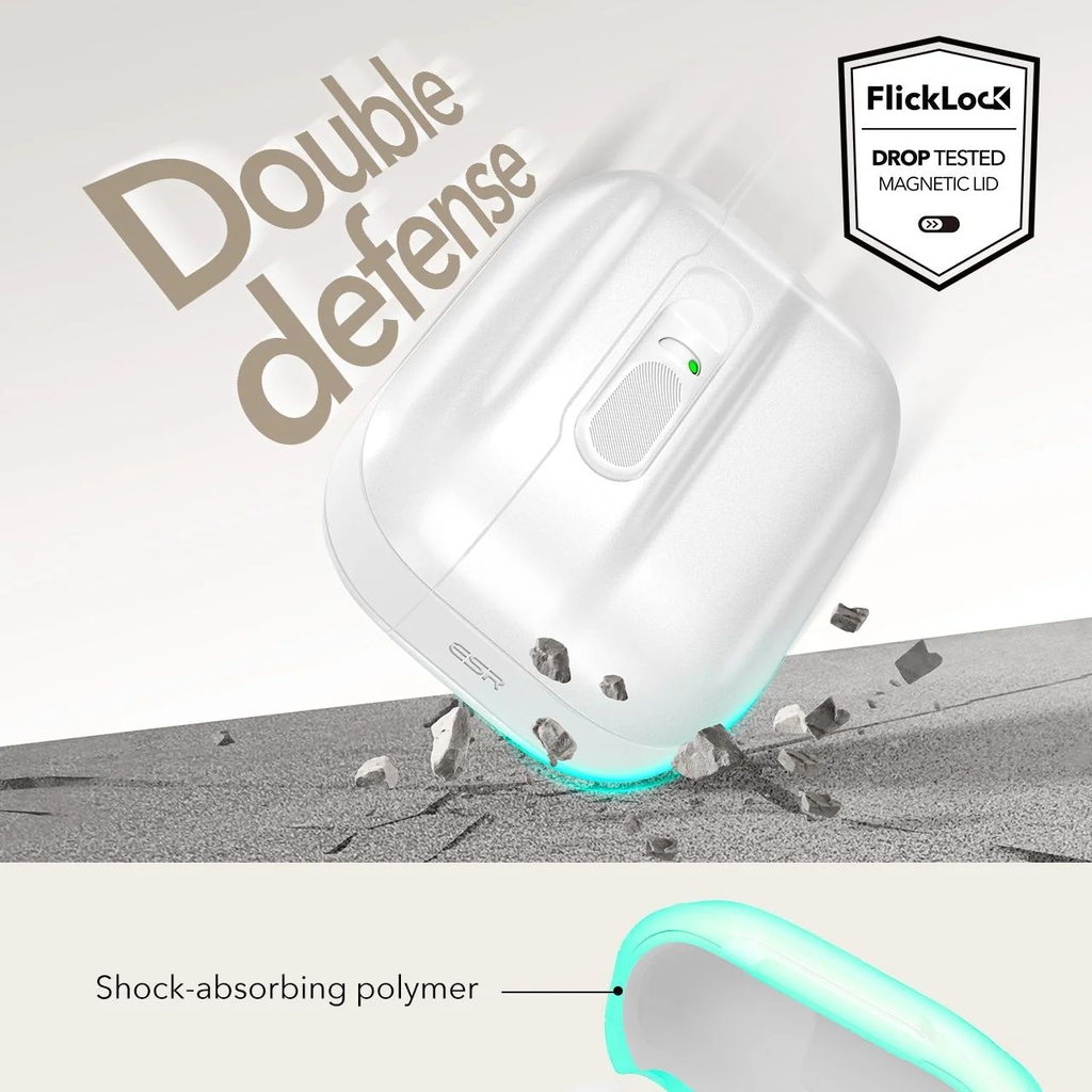 Apple AirPods Pro 3 Fehér ESR Pulse Magnetic FlickLock tok - 7