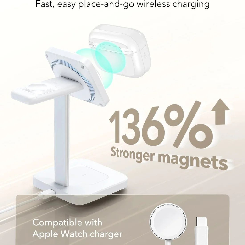 Apple AirPods Pro 3 Fehér ESR Pulse Magnetic FlickLock tok - 8