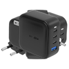 ENERGEA Fali Töltő 1xUSB+3xUSB-CPD-PPS-QC 3.0 100W 3C1A fekete US+EU Travelite GAN100 - 0. kép
