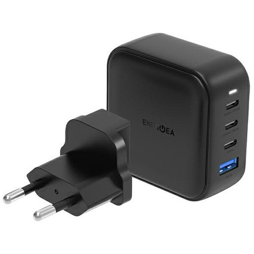 ENERGEA Fali Töltő 1xUSB+3xUSB-CPD-PPS-QC 3.0 100W 3C1A fekete US+EU Travelite GAN100