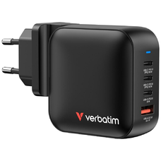 Verbatim Mini GaN 100W 3xUSB-C PD/1x USB-A QC hálózati töltő adapter fekete 32231
