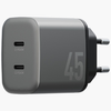 Energea Ampcharge GaN45 2xUSB-C PD/PPS/QC3.0 45W hálózati töltő - szürke - 2. kép