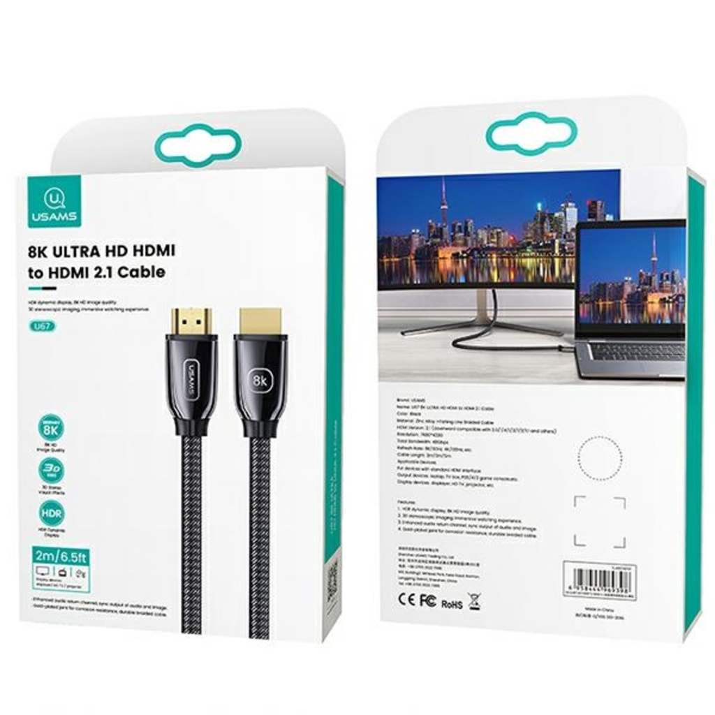 HDMI - HDMI 2.1 U67 3m 8K fekete Ultra HD - 9