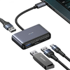 USAMS Adapter HUB 4 az 1-ben 2xUSB 2.0/USB 3.0/USB-C szürke/sötétszürke SJ627HUB01 (US-SJ627) thumbnail