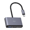 USAMS Adapter HUB 5 az 1-ben USB 2.0/USB 3.0/USB-C/TF/SD szürke/sötétszürke SJ628HUB01 (US-SJ628) - 1. kép
