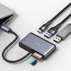 USAMS Adapter HUB 5 az 1-ben USB 2.0/USB 3.0/USB-C/TF/SD szürke/sötétszürke SJ628HUB01 (US-SJ628) - 2. kép