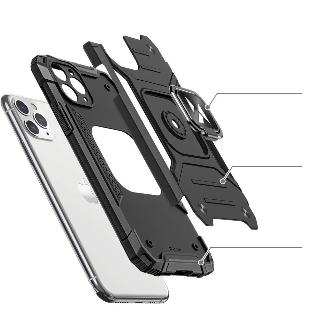 Wozinsky Ring Armor Case Kickstand telefontok Samsung Galaxy M51 ezüst - 3
