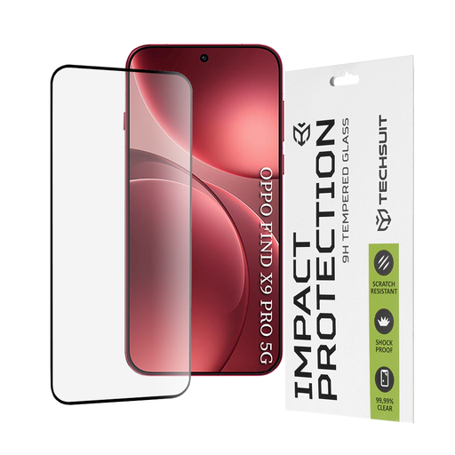 Oppo Find X9 Pro Techsuit - 111D Teljes Borítású / Teljes Ragasztású Üveg - Fekete üvegfólia