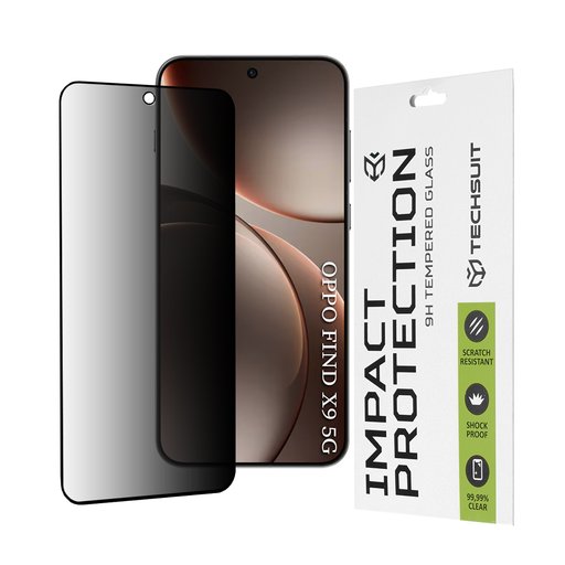 Oppo Find X9 Techsuit - 111D Privacy Full Glue - Fekete üvegfólia