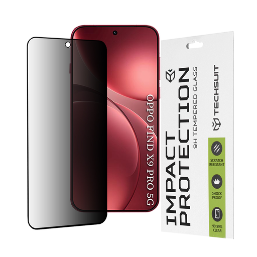 Oppo Find X9 Pro Techsuit - 111D Privacy Full Glue - Fekete üvegfólia