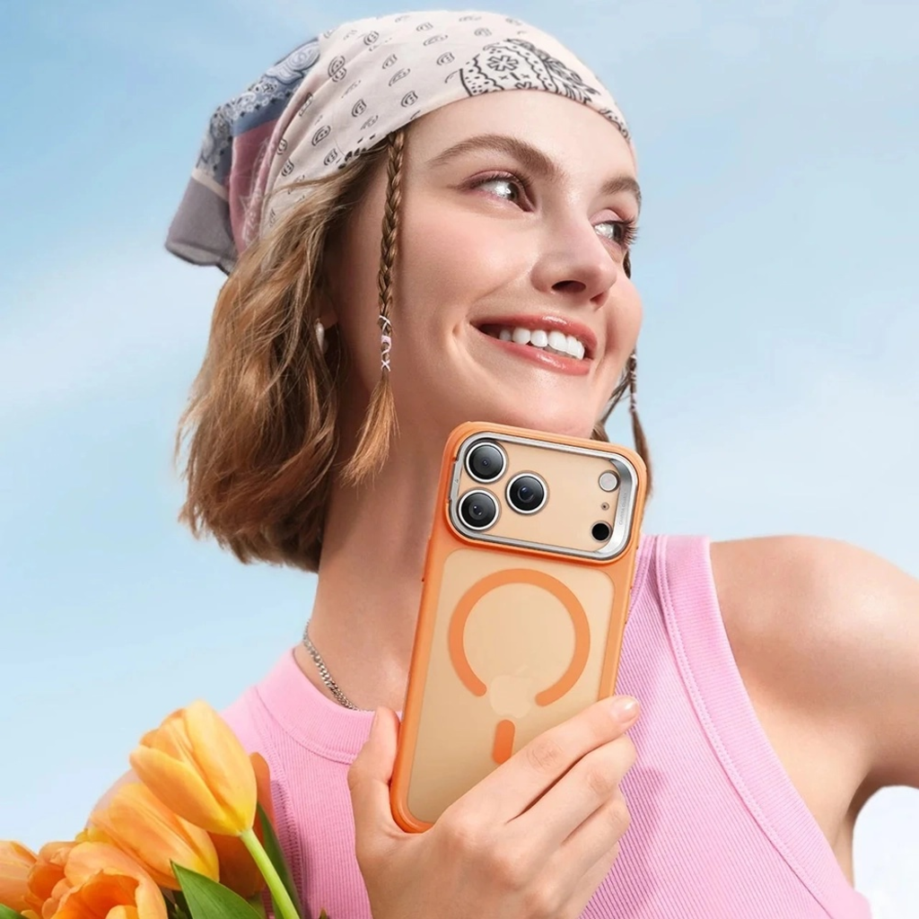 iPhone 17 Pro Max ESR - Classic Hybrid HaloLock Kickstand - Matt Narancssárga tok - 7