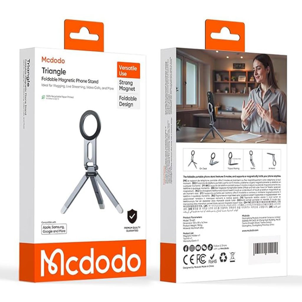 Mobile Phone Magnetic Stand Mcdodo TB-6210 Alumínium ötvözet Szürke - 7