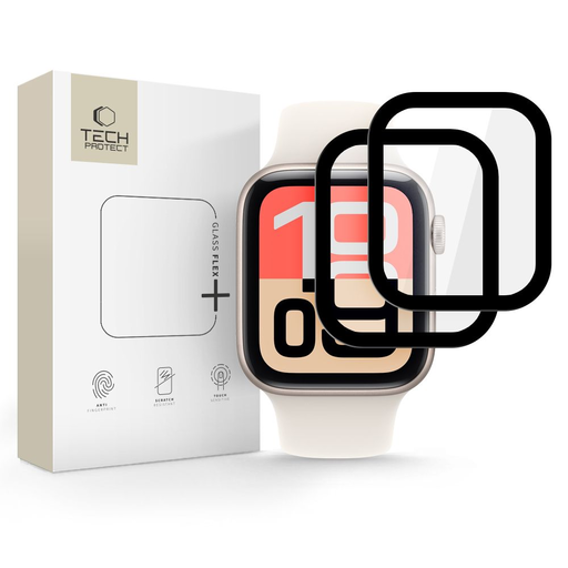 Apple Watch 4 / 5 / 6 / SE 40mm - Tech-protect Glass Flex+ 2-pack fekete üvegfólia