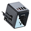  Yesido Travel Adapter (MC24) Type-C, USB3.0, 2x USB2.4, Multifunkcionális Gyors Töltő - Fekete - 0. kép