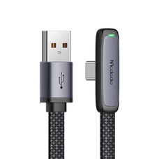 Mcdodo USB-C to USB-A 90 fokos kialakítás, 100W, LED kijelző, 1.2m adatkábel fekete (CA-3340)