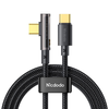 Mcdodo Data Cable (CA-3400) - USB-C - USB-C, 90 fokos kialakítás, 100W, átlátszó dizájn, 1.2m - fekete - 2. kép
