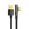 Mcdodo - Adatkábel (CA-3380) - USB-C és USB-A, 90 fokos kialakítás, 6A, átlátszó design, 1.2m - Fekete - 0. kép