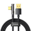 Mcdodo - Adatkábel (CA-3380) - USB-C és USB-A, 90 fokos kialakítás, 6A, átlátszó design, 1.2m - Fekete - 1. kép