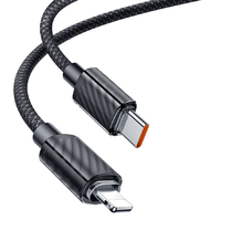 Data Cable (CA-3660) Type-C - Lightning 36W Fekete 1.2m átlátszó tervezésű Mcdodo