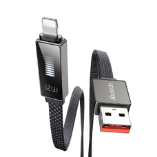 Mcdodo - Data Cable Rythm Series (CA-4970) - USB-A - Lightning, 3A, LED kijelző, 1.2m - Fekete