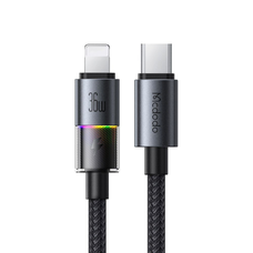 USB-C to Lightning Mcdodo - Data Cable (CA-8190) - hét színes LED világítással, 36W, 3A, 1.2m - Fekete