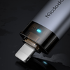 OT-7390 Mcdodo OTG Adapter - USB to Lightning, Alumínium Ötvözet, Töltés és Adatszinkronizálás, Jelzőfénnyel, Akasztóval - Fekete - 4. kép