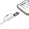 OTG Adapter Mcdodo (OT-7630) - USB-C Lightning átalakító, Alumínium ötvözet, Töltés és adat szinkronizálás, 36W, Kék fény, Lánc - Fekete - 0. kép