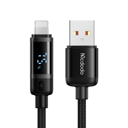 Mcdodo Data Cable BAT Series (CA-5000) USB-A to Lightning, Digitális Kijelző, 1.2m Fekete
