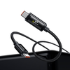 USB-C - USB-C Fekete Mcdodo Data Cable (CA-8000), Dupla LED Kijelzővel, 100W, Gyors Töltés, 1.2m - 1. kép