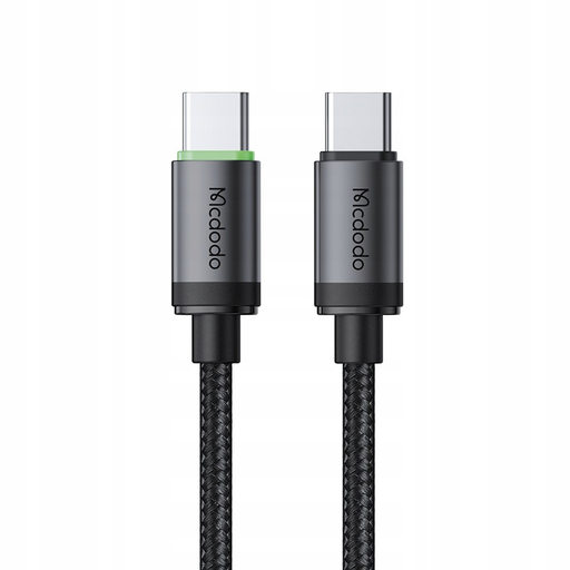 Mcdodo USB-C to USB-C Nylon Fonott Alumínium Ötvözet PD60W 1m Fekete Adatkábel (CA-4410)