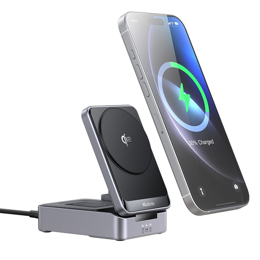 Mcdodo Wireless Charging Station (CH-5192) - Fali Töltő + Type-C Kábel, Qi2, 22.5W, MagQ - Fekete