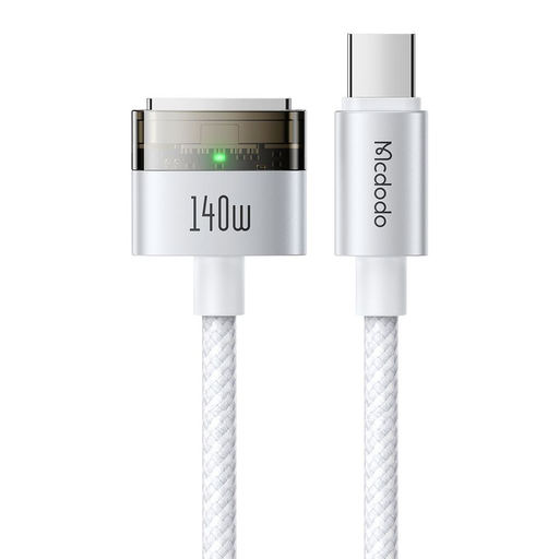 Mcdodo Mágneses kábel (CA-2071) - USB-C és MagSafe 3 között, 140W, LED jelző, 2m - Fehér