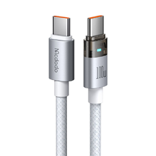 USB-C to USB-C Fehér Mcdodo - Data Cable (CA-5582) töltőfényes átlátszó kábel, 100W, 1,2m