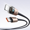 Data Cable Mcdodo CA-6941, USB-C to Lightning, Átlátszó kábel, 36W, 1.2m, Töltőfénnyel - Desert Gold - 1. kép