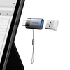 Mcdodo OTG Adapter (OT-7400) USB3.0 to Type-C, Aluminium Alloy, Töltés és Adatszinkronizálás, 5 Gbps, Kék Fény, Nyakpánt - Fekete - 1. kép