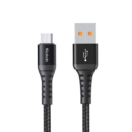 USB-ről Micro-USB-re Mcdodo Data Cable (CA-2281), Nylon Fonott, Alumínium Ötvözet, QC4.0/3.0, 1m - Fekete