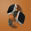 Apple Watch Series 1-8/SE/SE2/3/Ultra/2/3 42/44/45/49 Uniq Revix Prémium Szíj narancs-khaki - 0. kép